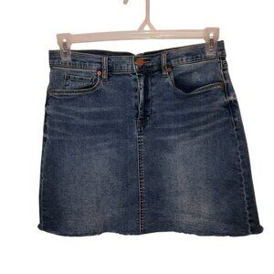 BlankNYC Womens Size 29 Medium Wash Cut Off Frayed Hem Denim Jean Short Skirt